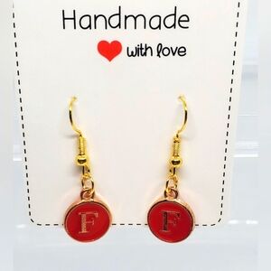 7/$10 F Initial Earrings, New